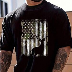 Men's Printed Round Neck Short Sleeve T-Shirt